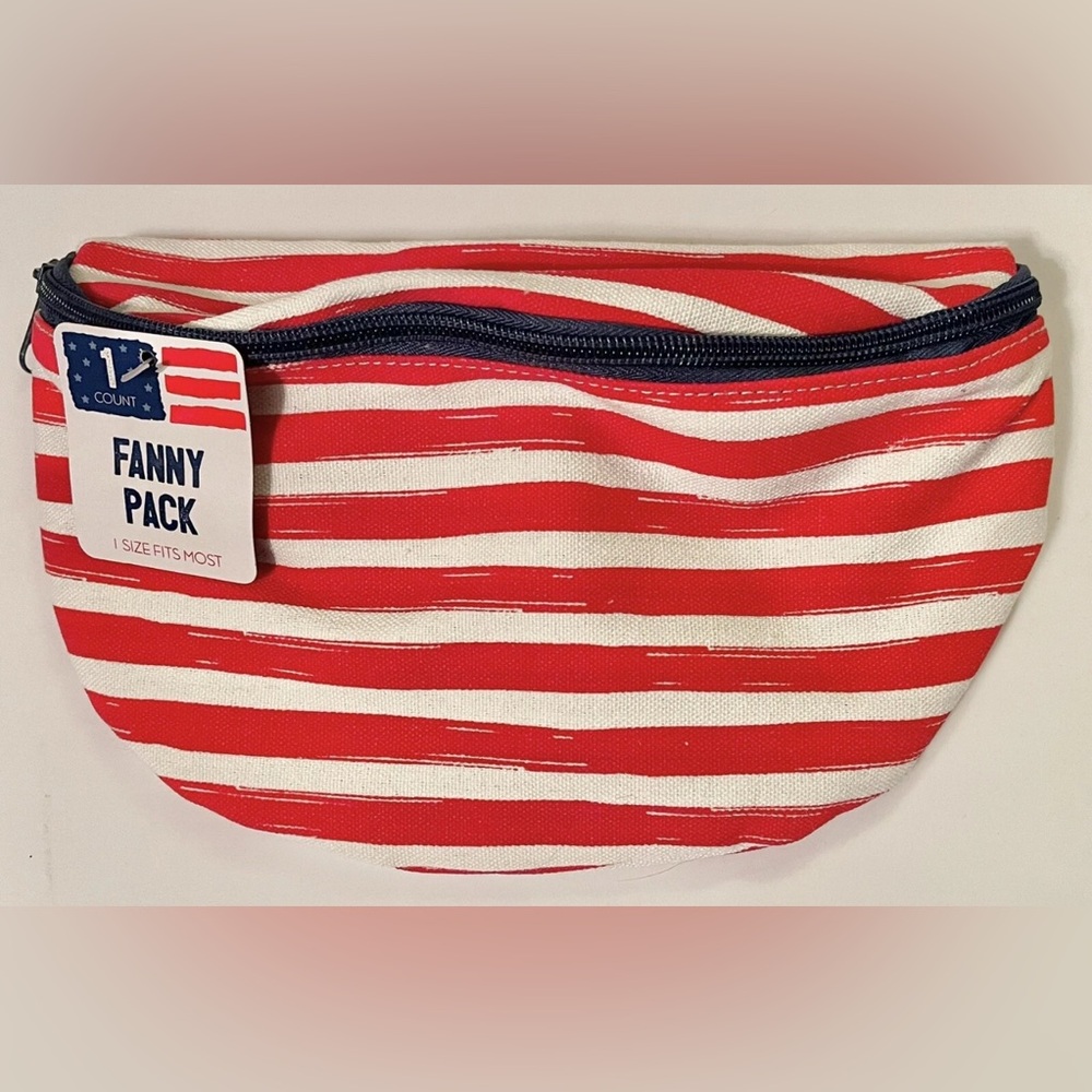 Fanny Pack American Flag Story Board Zippered Fanny Pack Adjustable Waist NWT